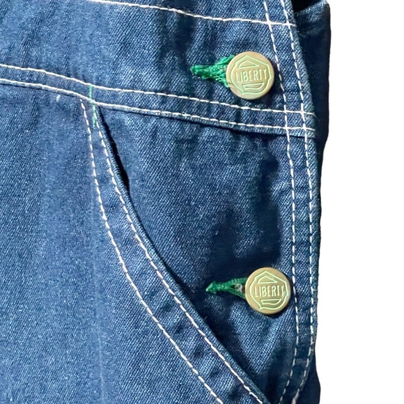 Green Relaxed Fit Denim Overalls with Adjustable Straps - Picture 6 of 15